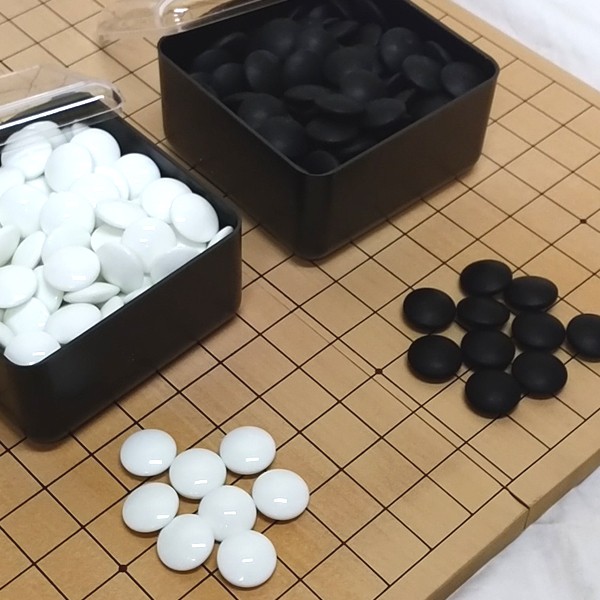 送料無料国産一寸卓上囲碁盤セット「高級ひば材製」 (囲碁入門セット