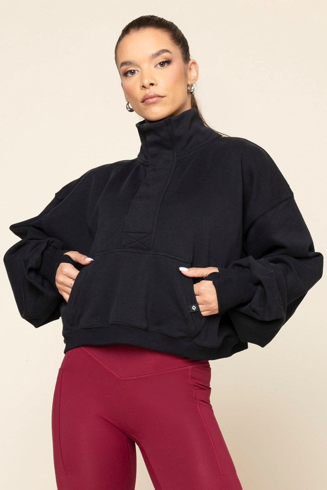 Ooey Gooey Crop Half Zip - Black – POPFLEX®