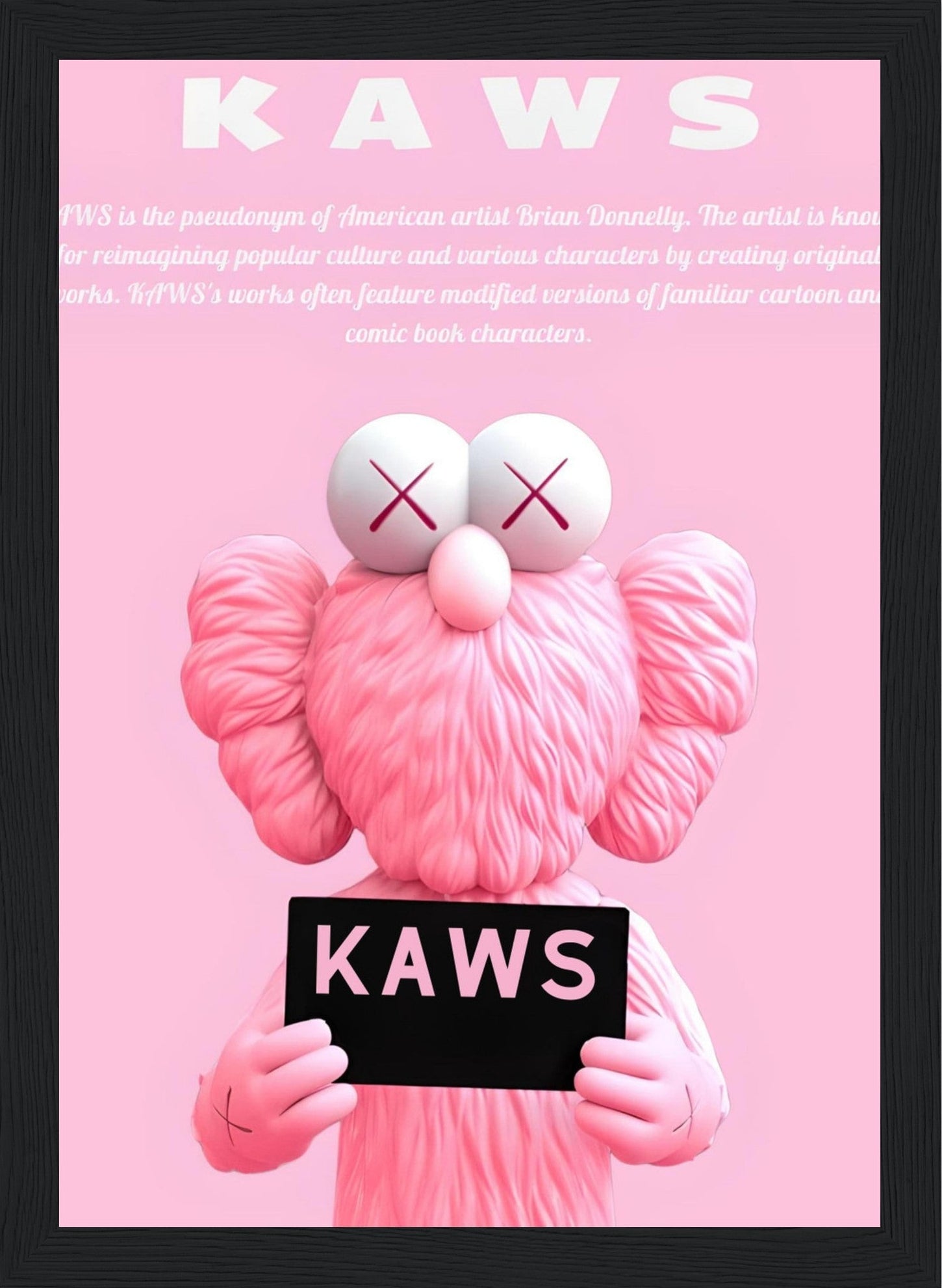 Pink Kaws - With Sign - Poster – Posters-4u