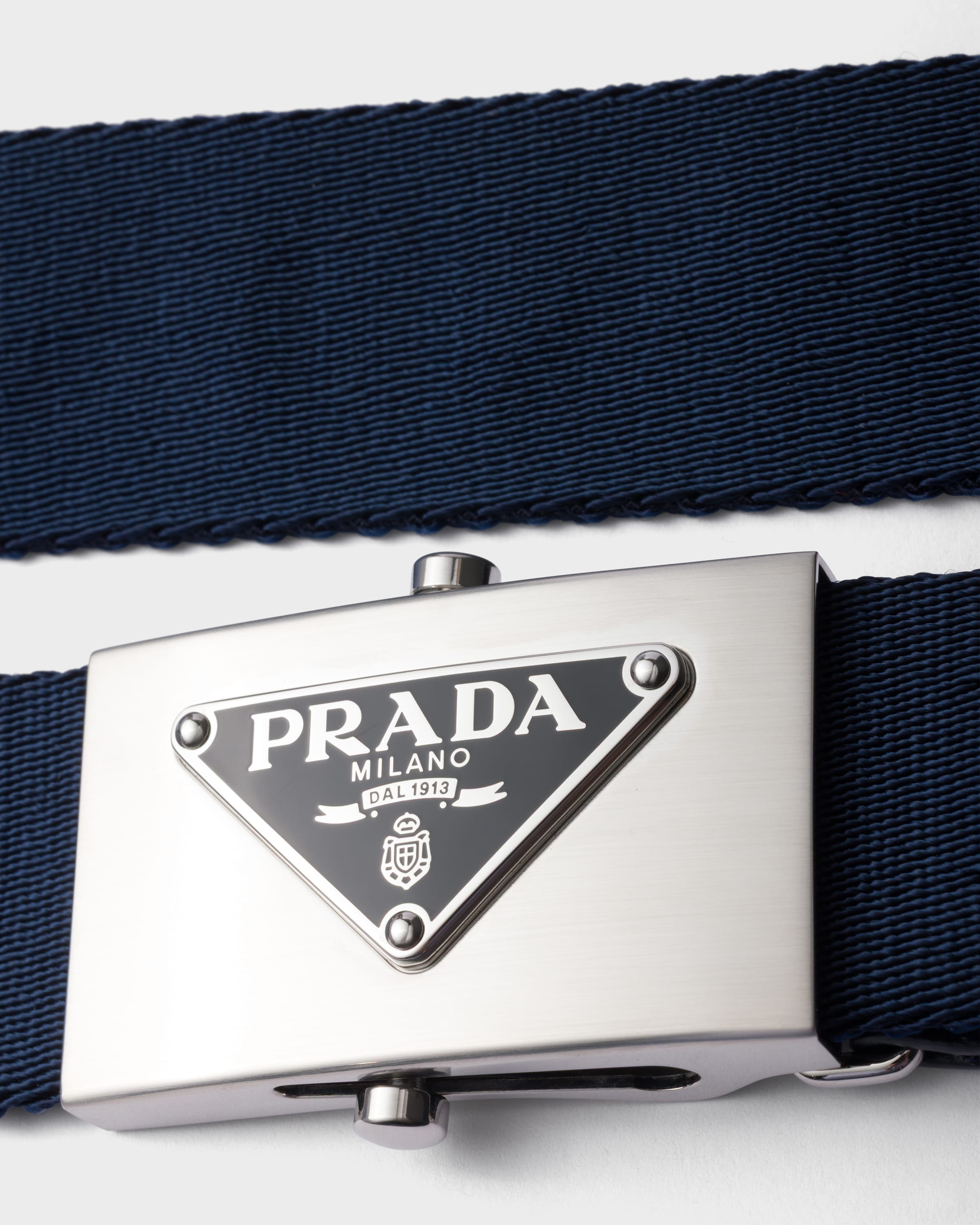 Navy Woven Re-nylon Belt | PRADA