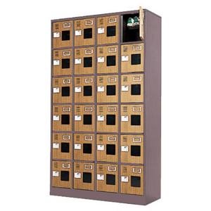 業務用シューズボックス・靴入れ 木目扉シューズボックス ｜9人用・24