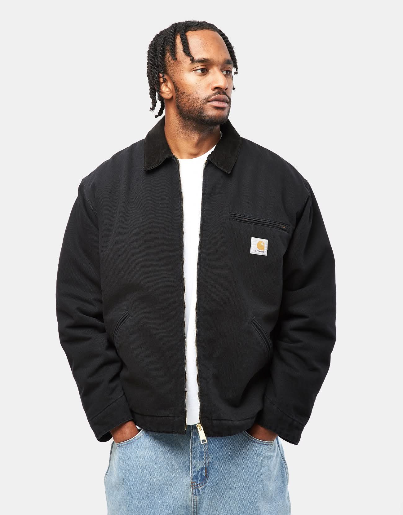 Carhartt WIP OG Detroit Jacket - Black/Black (Aged Canvas) | Route One
