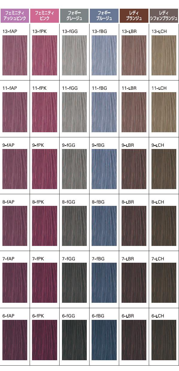 ミルボン】オルディーブ ヘアカラー カラーチャート