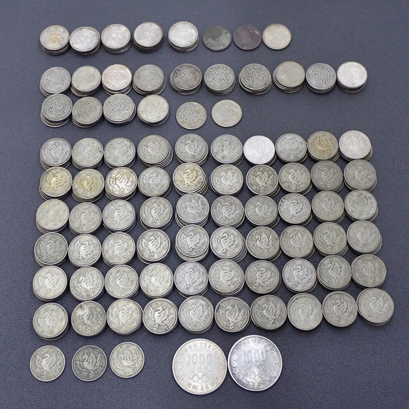 銀貨まとめ 100円銀貨403枚 1000円銀貨2枚 合計405枚 - リサイクル