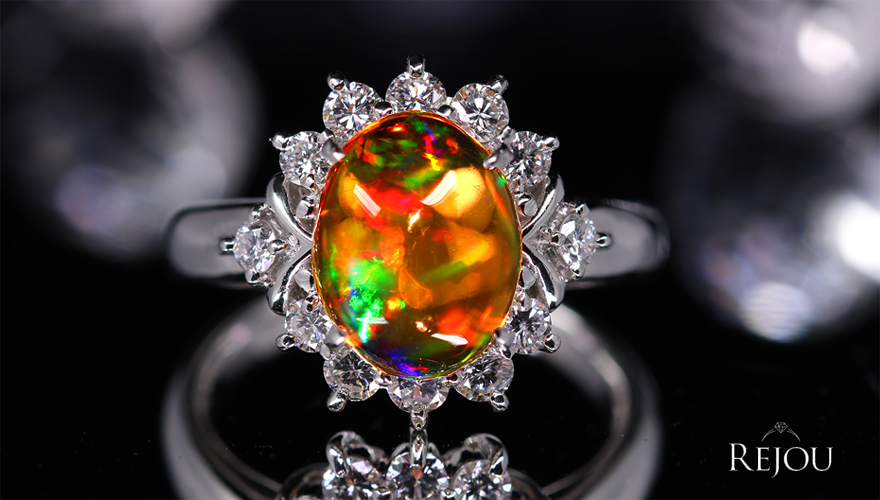 第325回抽選販売＞メキシコ産ファイアオパール 2.3ct ダイヤモンド 0.5