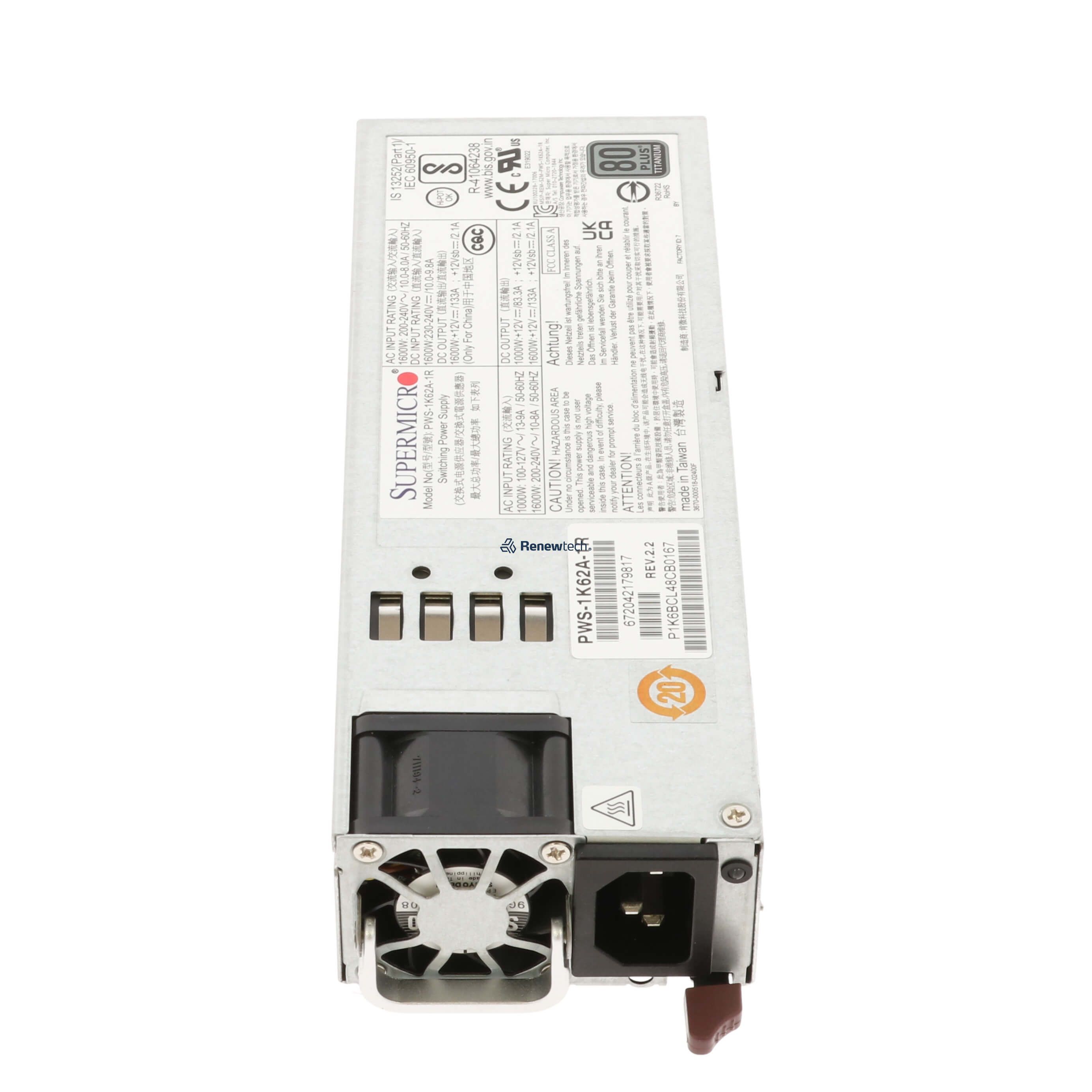 SUPERMICRO PWS-1K62A-1R - Supermicro 1600W Titanium Power Supply