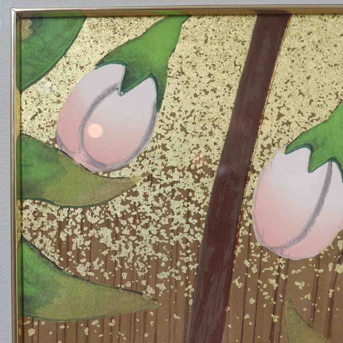 橋本明治 杉戸絵「桜」 木版画 絵画 中古