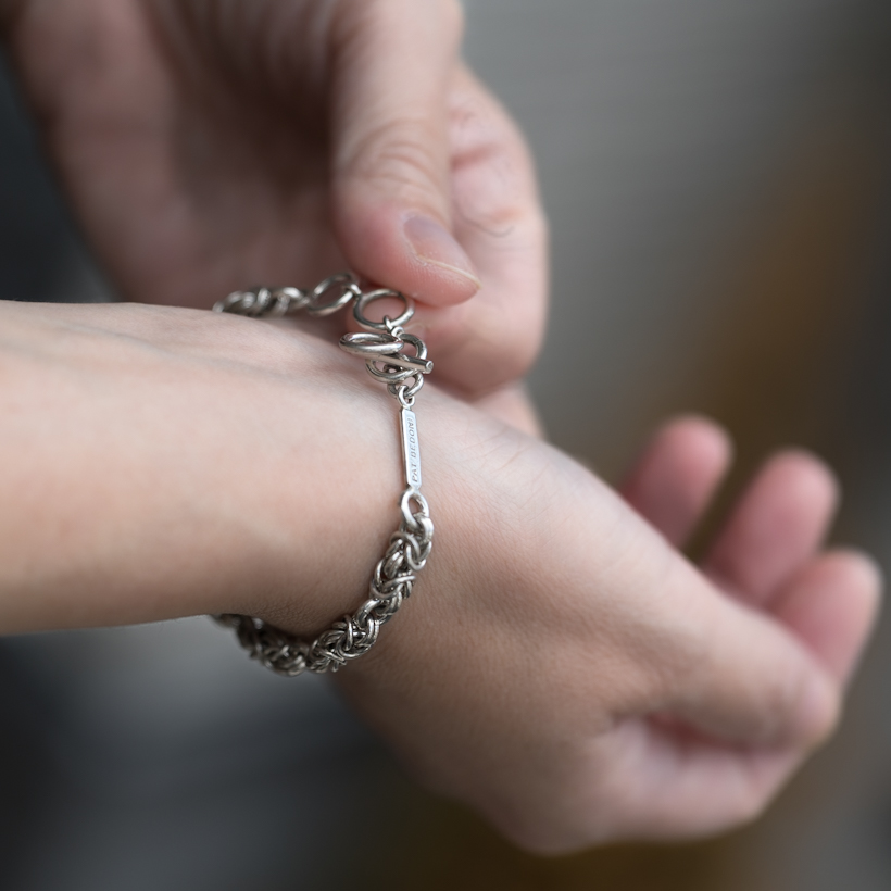 ナバホ族 Pat Bedonie シルバー チェーン ブレスレット【送料無料】