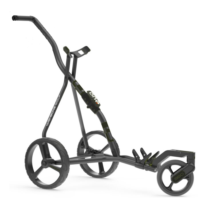 Wishbone One Megalite 3-Wheel Push Cart | Black - Riverside Golf
