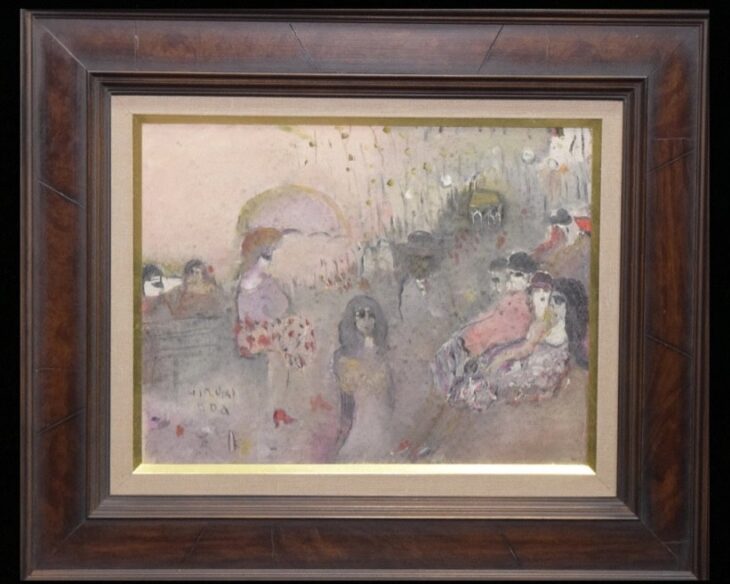 織田廣喜 『春のみずうみ風景』 ｜骨董品買取 緑和堂