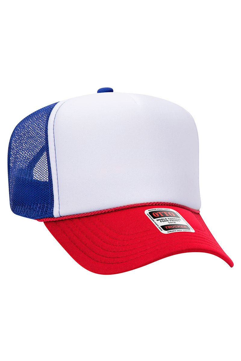 OTTO Red, White, & Blue Foam Front Mid Profile Trucker Hat