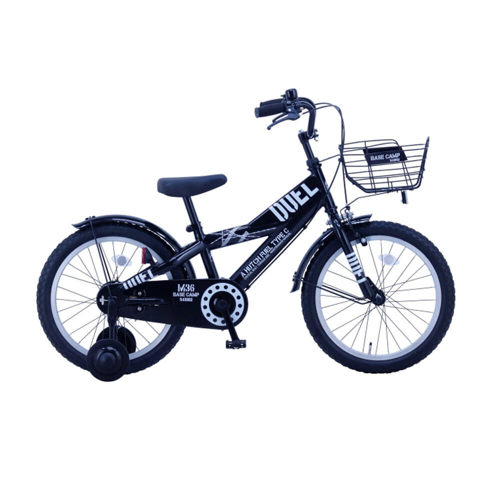18インチ 身長108～123cm 子供用自転車 デュエル（ブラック／ホワイト