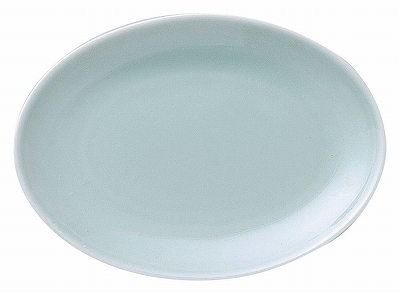 青彩 19cmプラター(青磁中華)(中華食器,皿,楕円皿・プラター)|食器通販