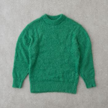 フェザーモールクルーネックニット＜グリーン＞(S グリーン): 東京