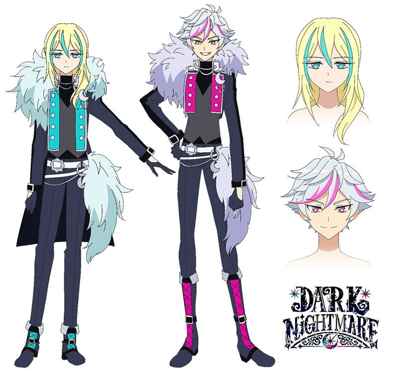 新アイドル「シンヤ」「ウシミツ」設定画＆DARK NIGHTMAREチームロゴ