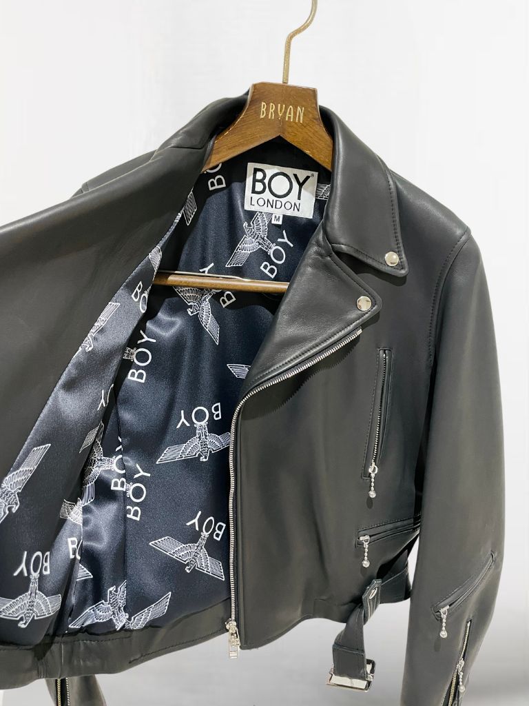 BOY LONDON - シープレザー ダブルライダースジャケット / ブラック