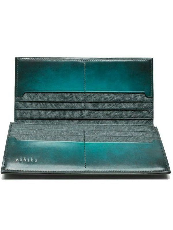 yuhaku - かぶせ長財布 / ターコイズ | BRYAN