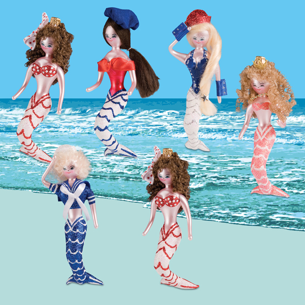 The Cottage Shop - De Carlini Mermaid and Fish Christmas Ornaments