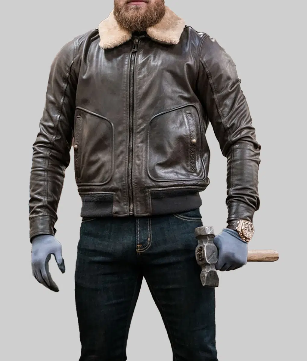 Conor Mcgregor Shearling Brown Leather Bomber Jacket | The Leather