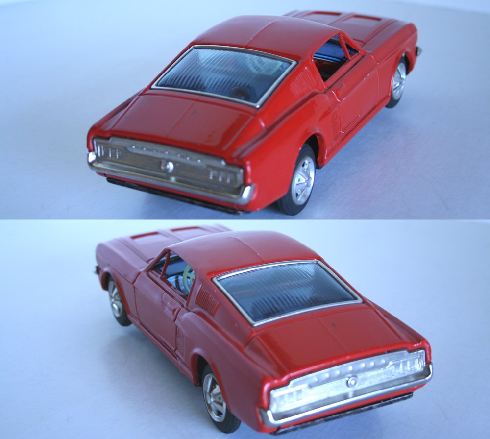 Taiyo Japan 60's Ford Mustang Mach1 Battery Operated 10 inches (25