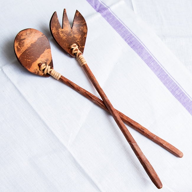 6個セット】サラダの取り分けにも便利！ココナッツのスプーン