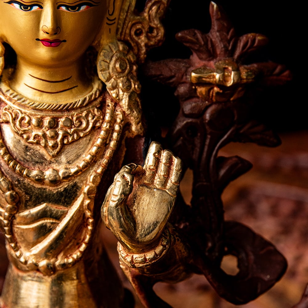 マンジュシュリー - 文殊師利菩薩 銅造鍍金仕上げ - 22cm の通販[送料