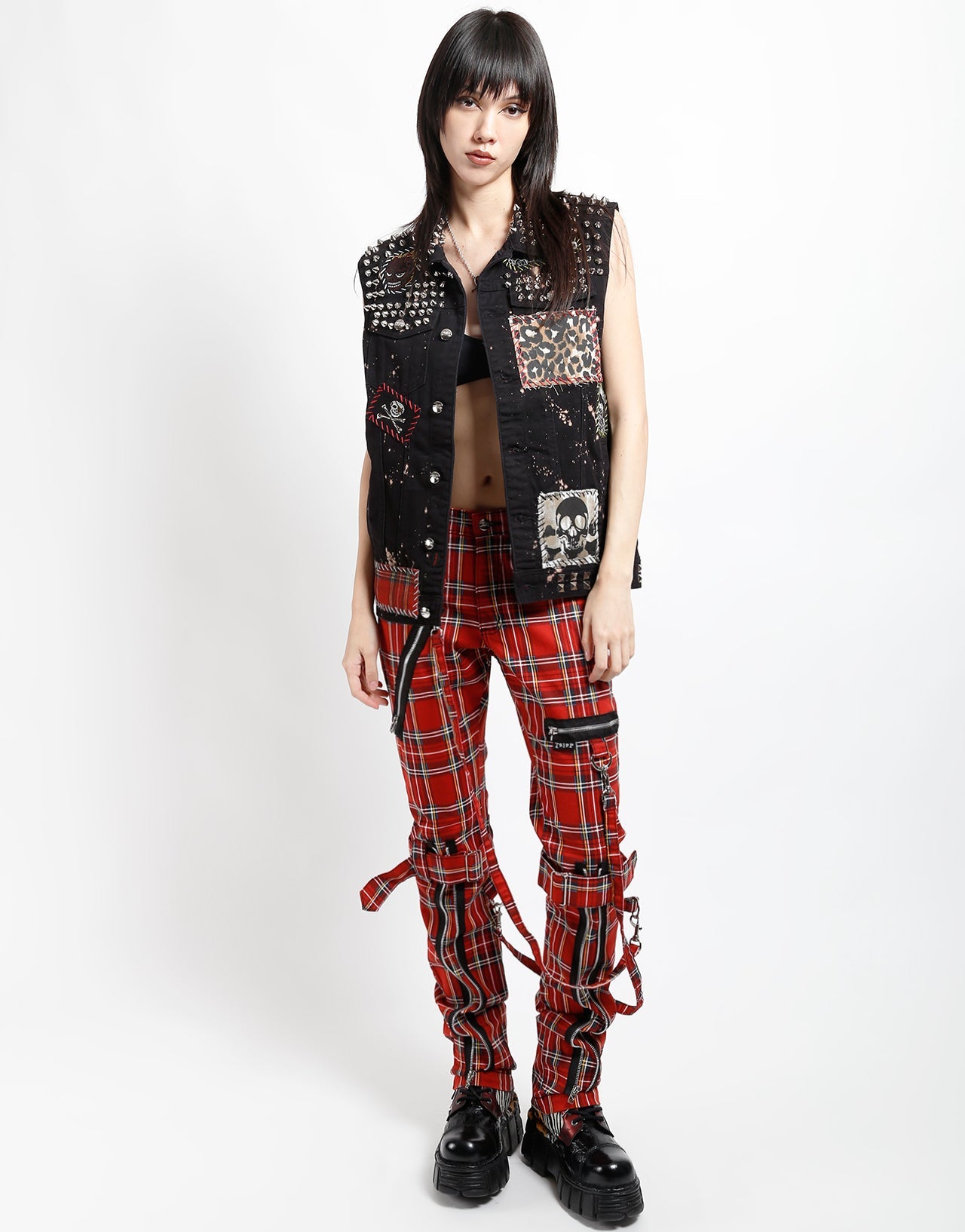 HAND STUDDED PUNK VEST – trashandvaudeville