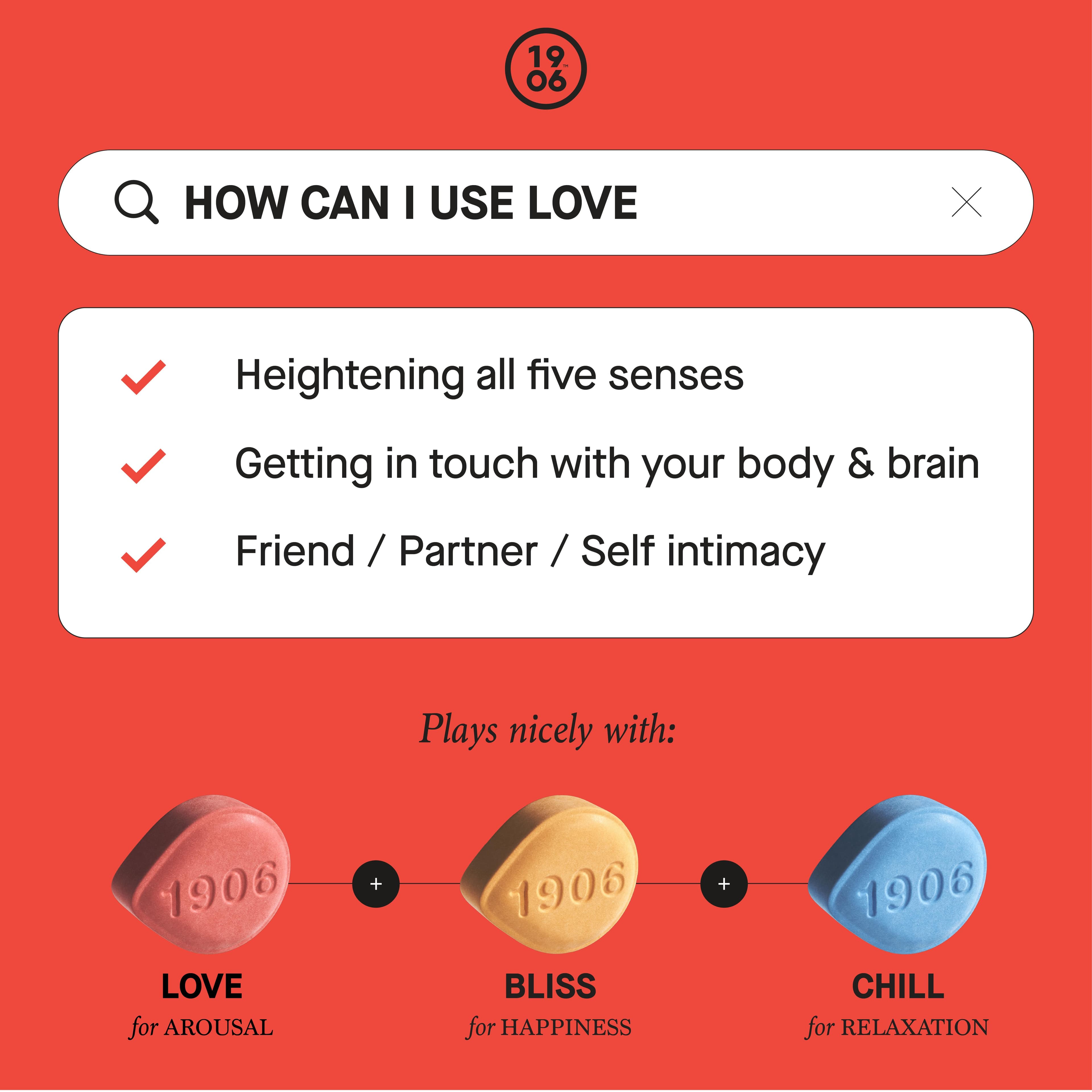 Love | 4 Pack Tablets | THC: 10mg, CBD: 10mg by 1906 | Buy Online