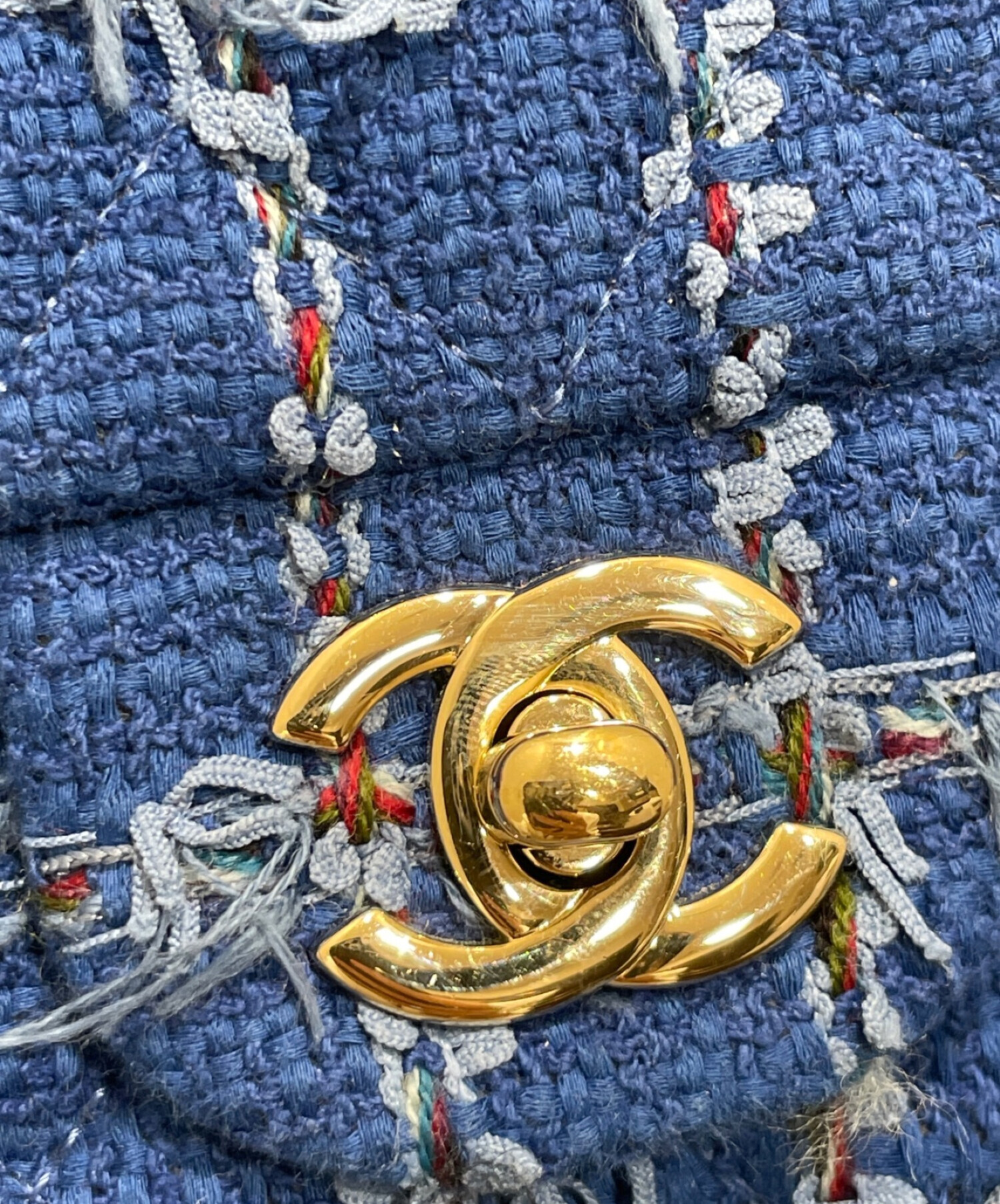 桜*こ様 【新品未使用】 CHANEL ツイード 青 スパンコール トート