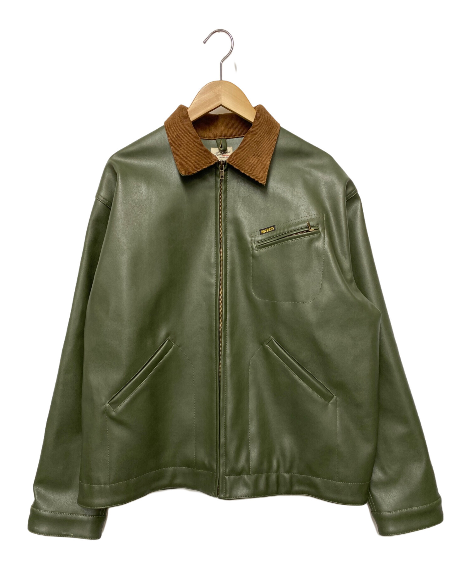 中古・古着通販】BACKERS (バッカーズ) レザーブルゾン グリーン
