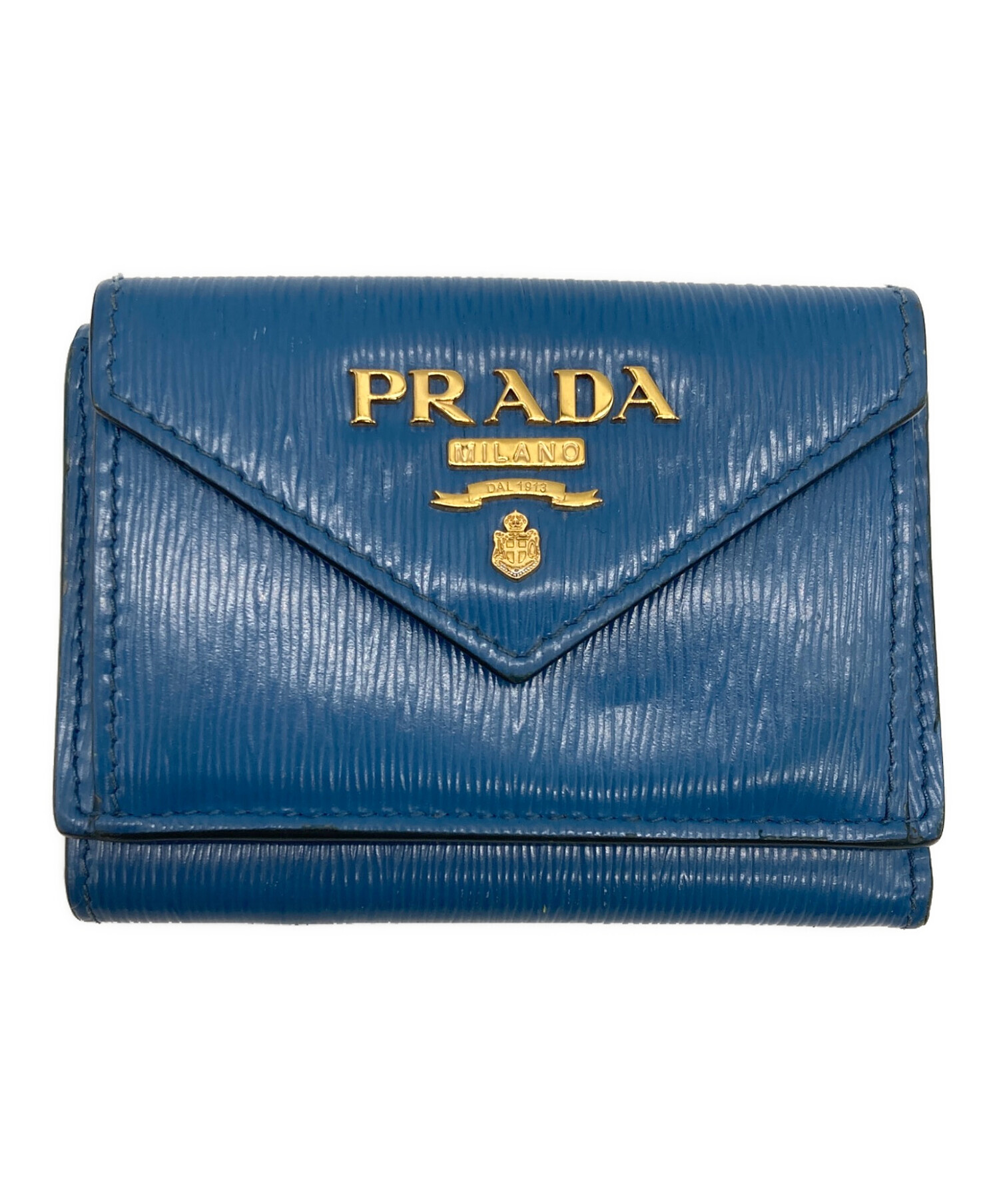 PRADA ネイビー レザー 小銭入れ 百貨店購入 PRADA ネイビー レザー