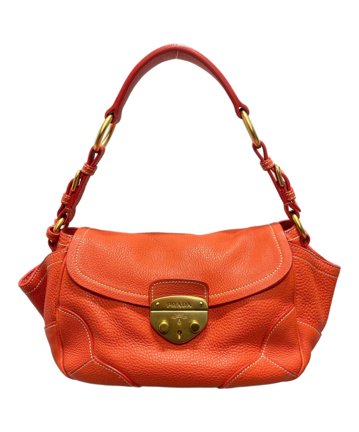 中古・古着通販】PRADA (プラダ) ハンドバッグ BR3869 オレンジ