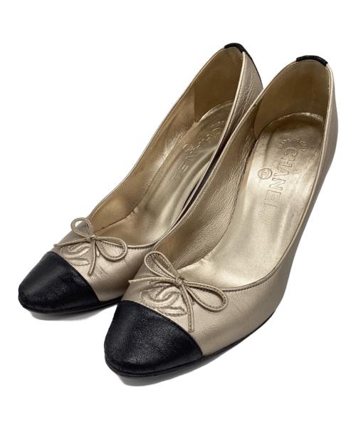 中古・古着通販】CHANEL (シャネル) パンプス ベージュ×ブラック