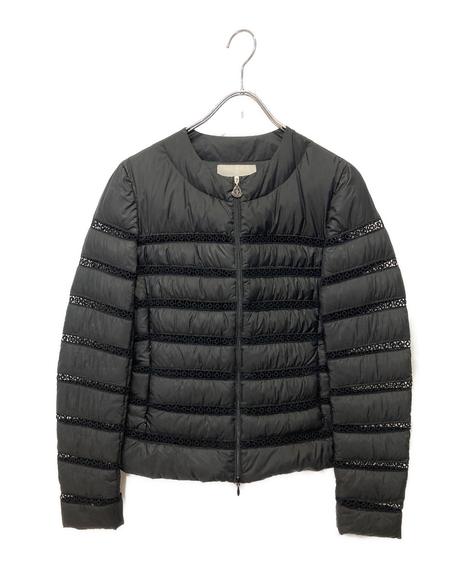 中古・古着通販】MONCLER (モンクレール) レース切替ノーカラーダウン