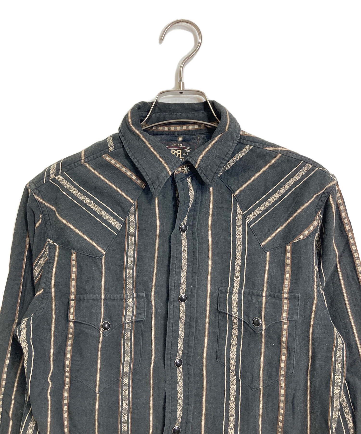 中古・古着通販】RRL (ダブルアールエル) ストライプ ウエスタンシャツ