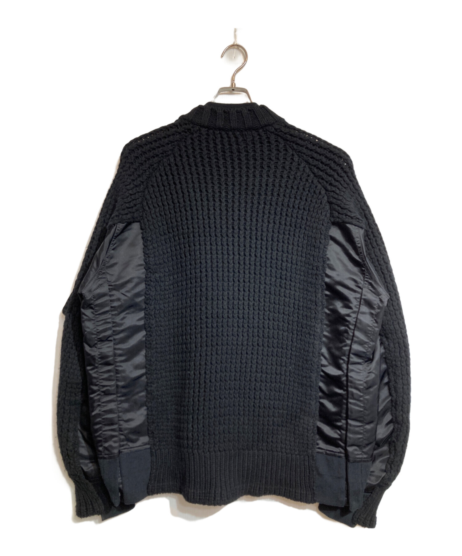 中古・古着通販】sacai (サカイ) ニット切替ブルゾン ブラック サイズ