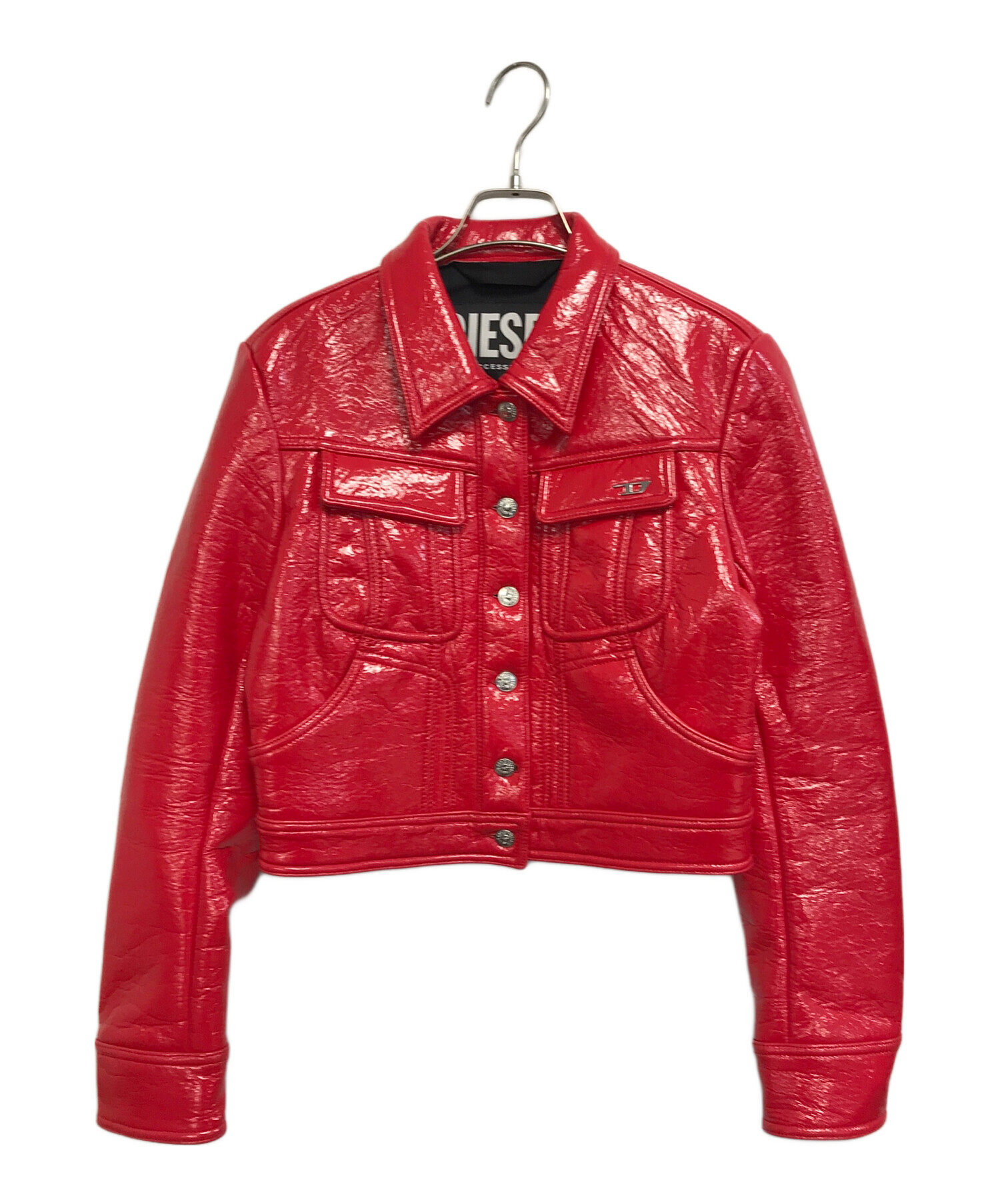 中古・古着通販】DIESEL (ディーゼル) エナメルジャケット レッド