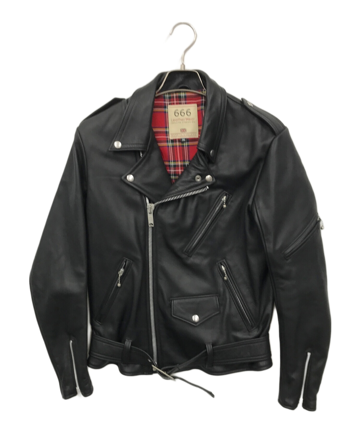 中古・古着通販】666 (666) ライダースジャケット ブラック サイズ:36