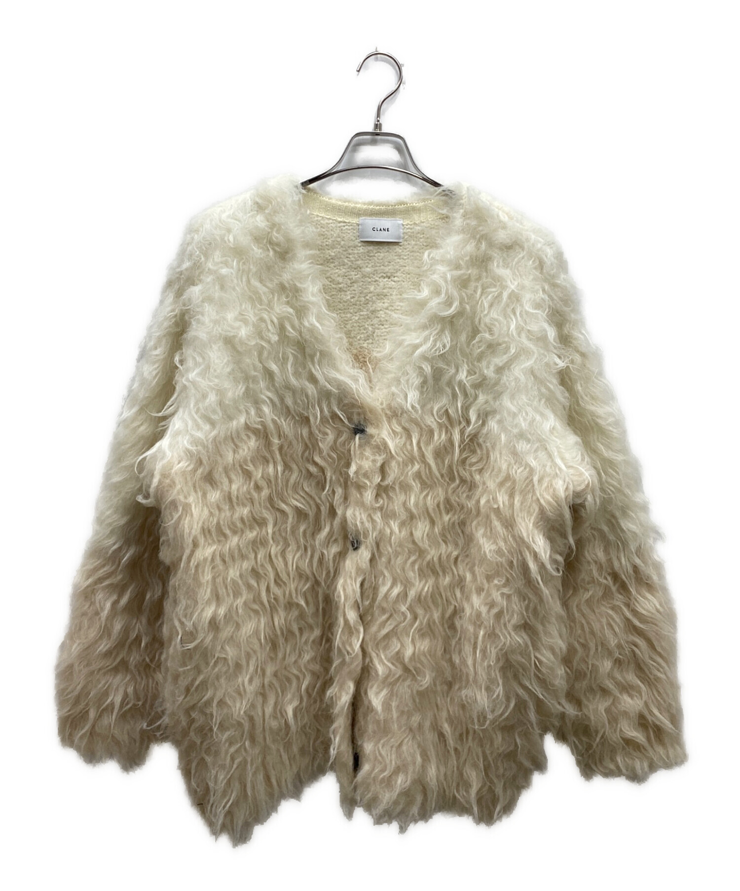 中古・古着通販】CLANE (クラネ) BI COLOR SHAGGY KNIT CARDIGAN