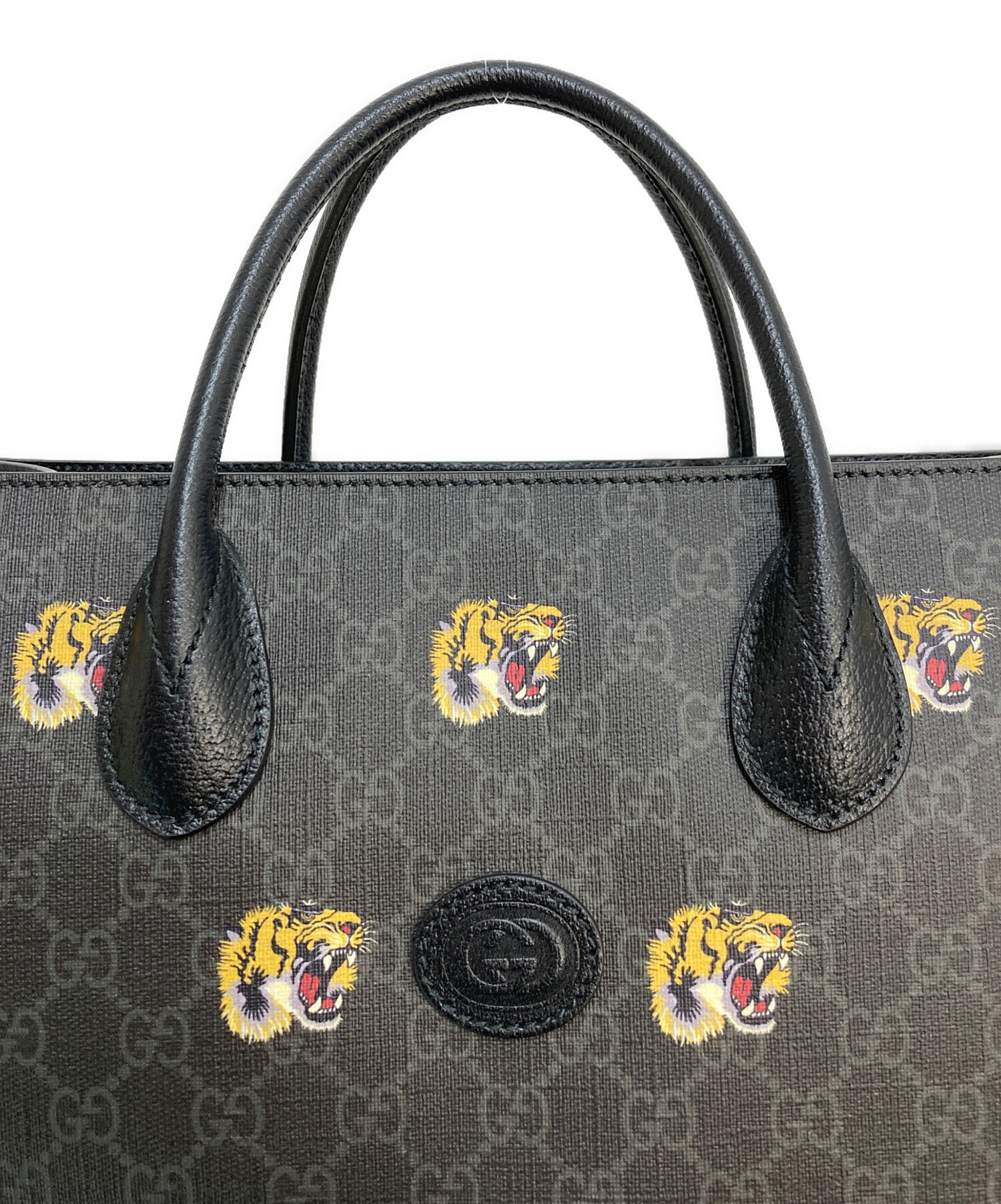 中古・古着通販】GUCCI (グッチ) タイガーGGスプリーム 2WAYトート