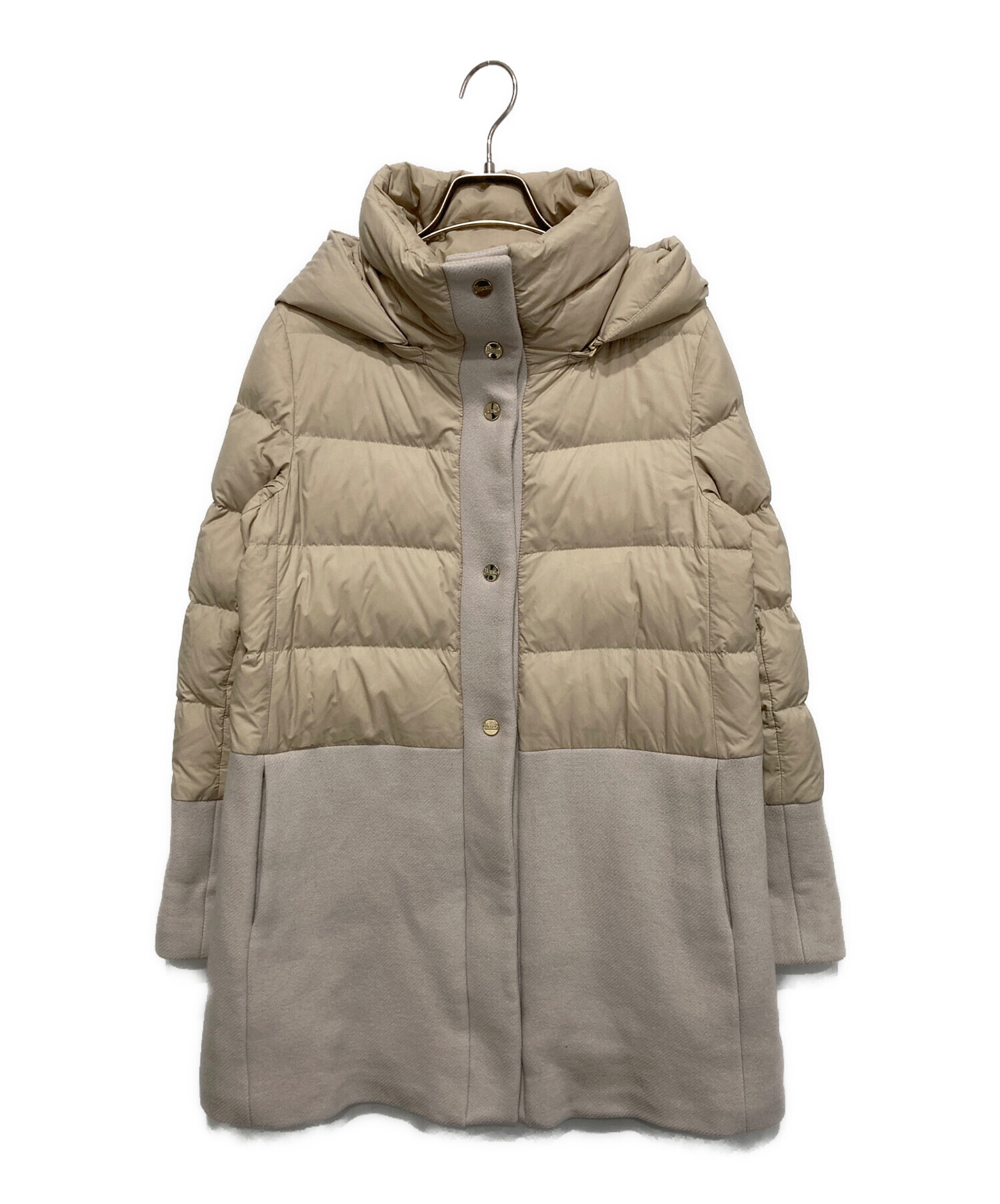 中古・古着通販】HERNO (ヘルノ) ウール切替ダウンコート ベージュ