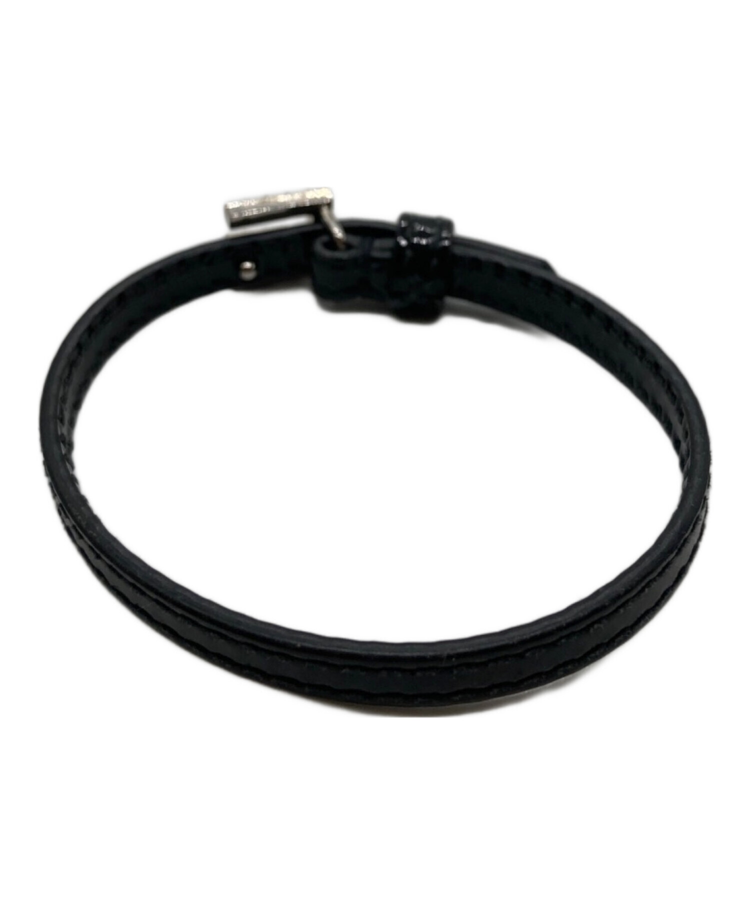 中古・古着通販】GUCCI (グッチ) クリスタルGブレスレット ブラック