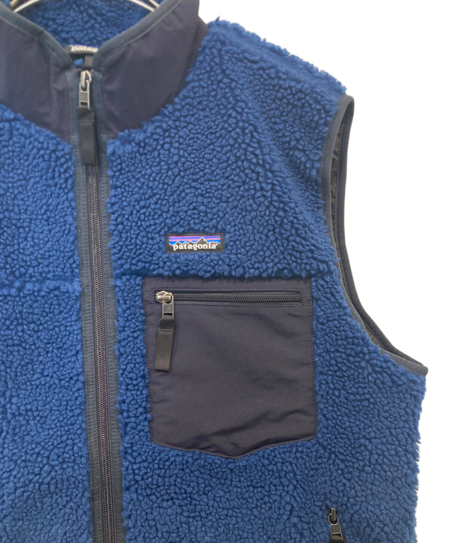 Patagonia 青 ベスト フロントジッパー 中古・古着通販】Patagonia