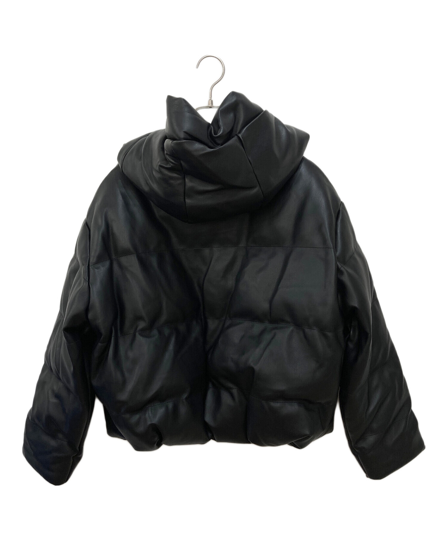 中古・古着通販】ZARA (ザラ) フェイクレザーパフジャケット ブラック