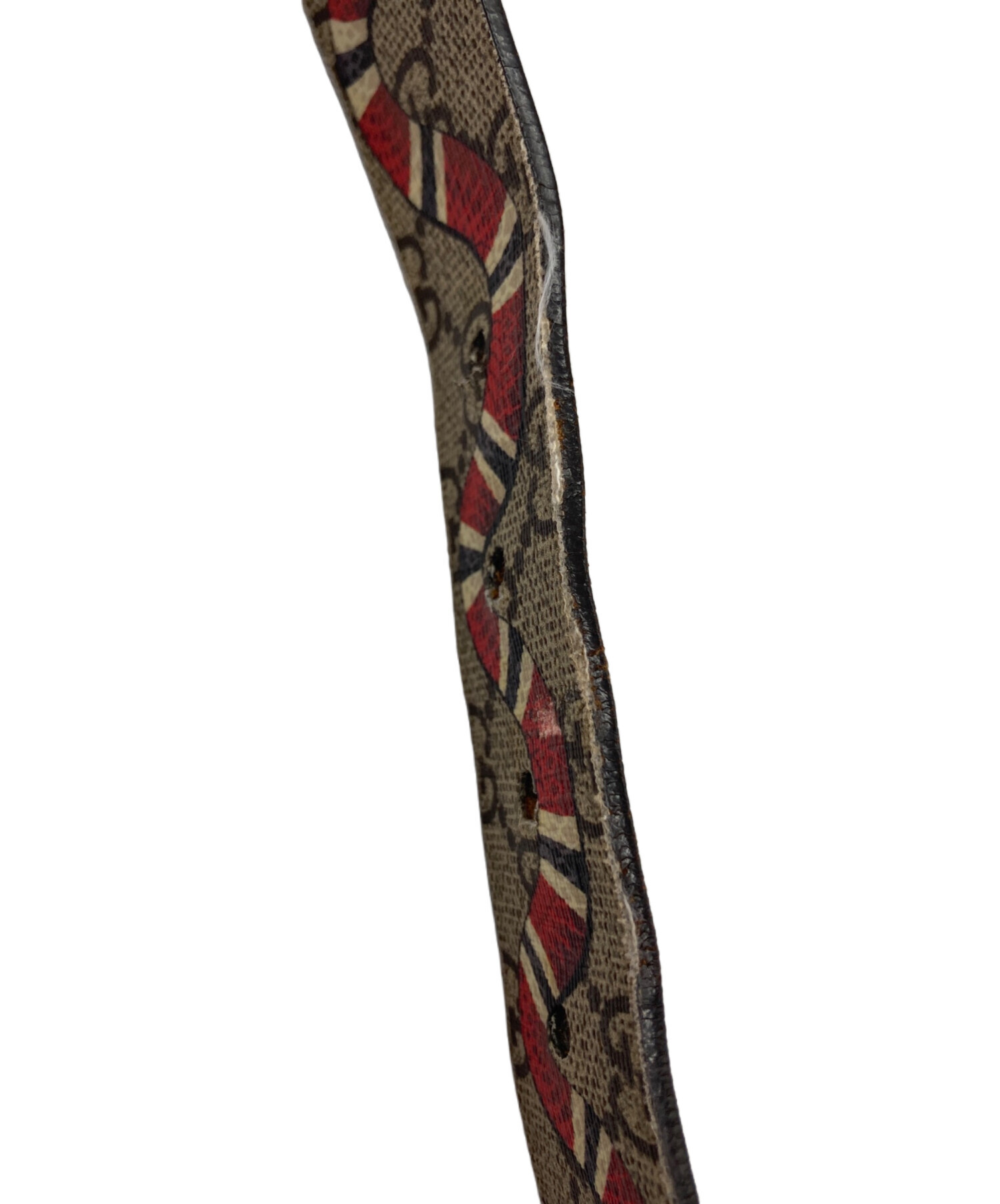 中古・古着通販】GUCCI (グッチ) スネークプリントレザーベルト/GG
