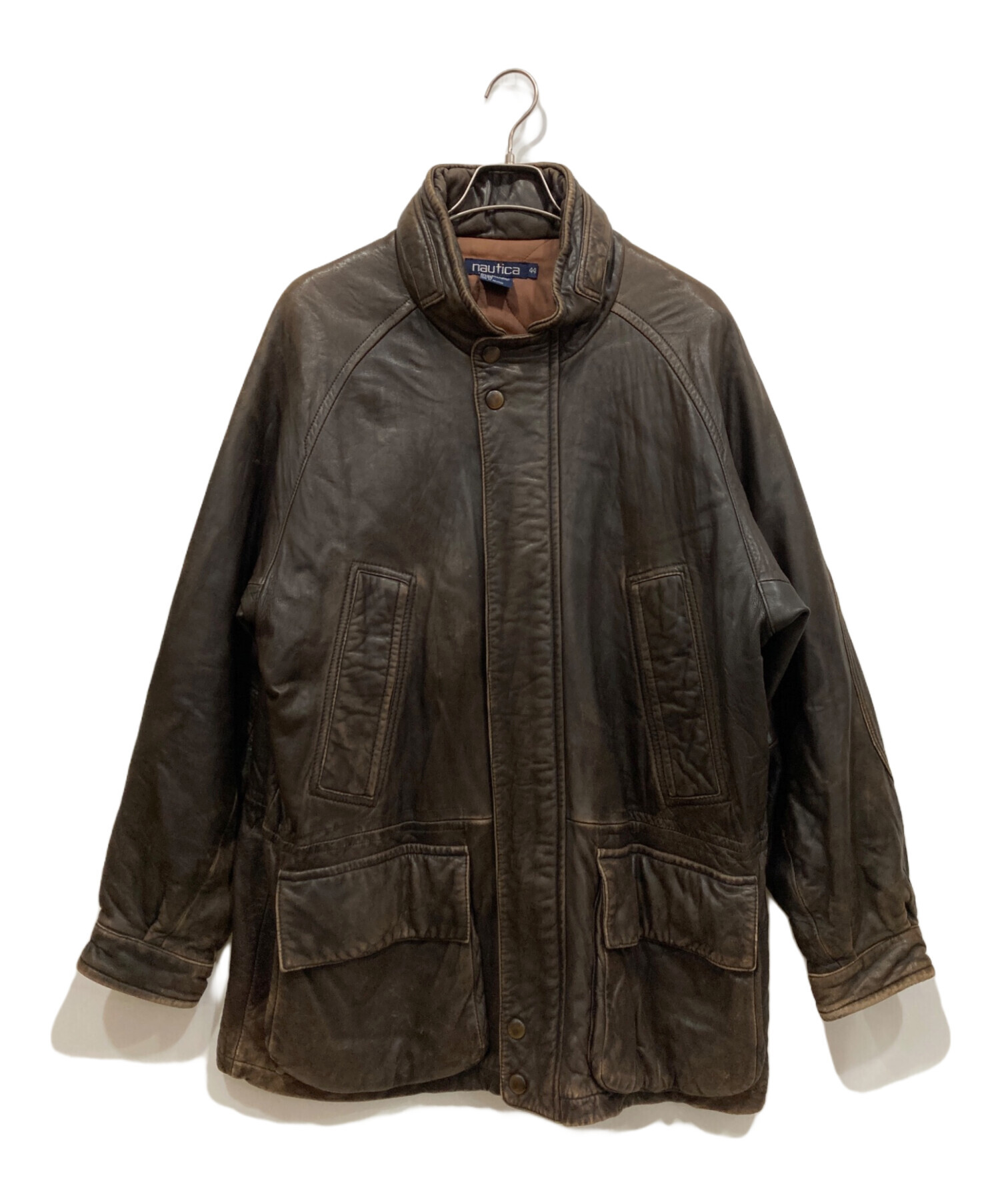 中古・古着通販】NAUTICA (ノーティカ) レザージャケット ブラウン