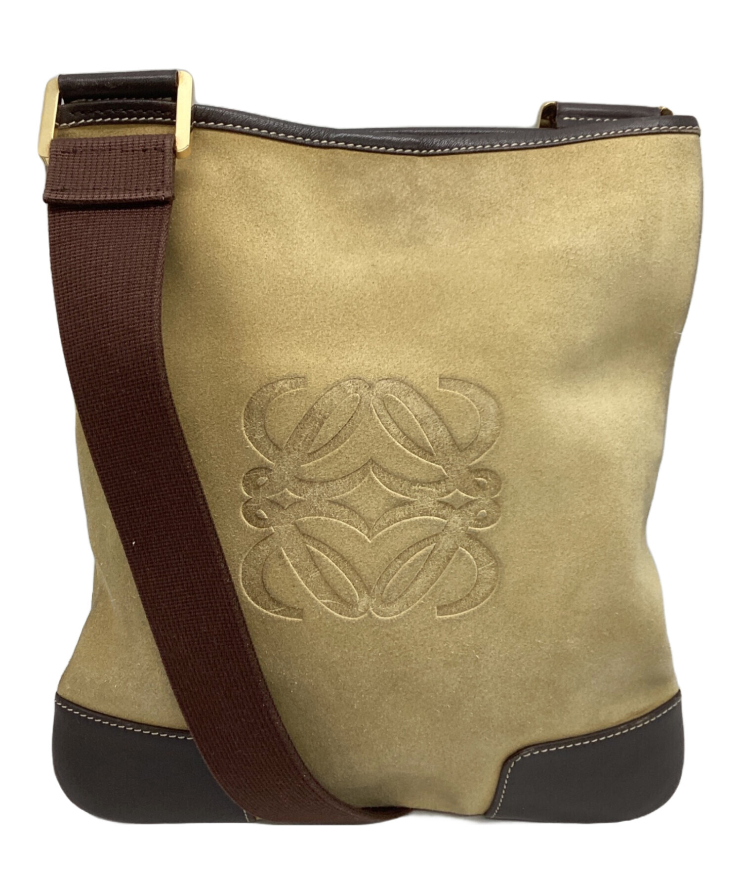 中古・古着通販】LOEWE (ロエベ) アナグラムスエードショルダーバッグ
