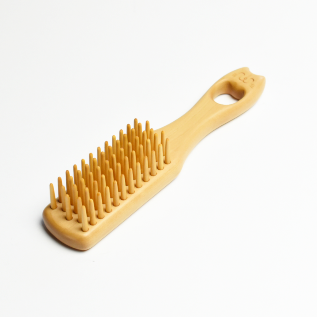 つげブラシ 5列 ネコ まる目 | 別府つげ工芸