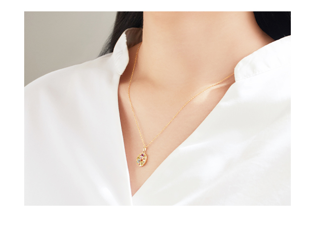 K10イエローゴールドマルチストーンネックレス(RPN821-002)|TSUTSUMI