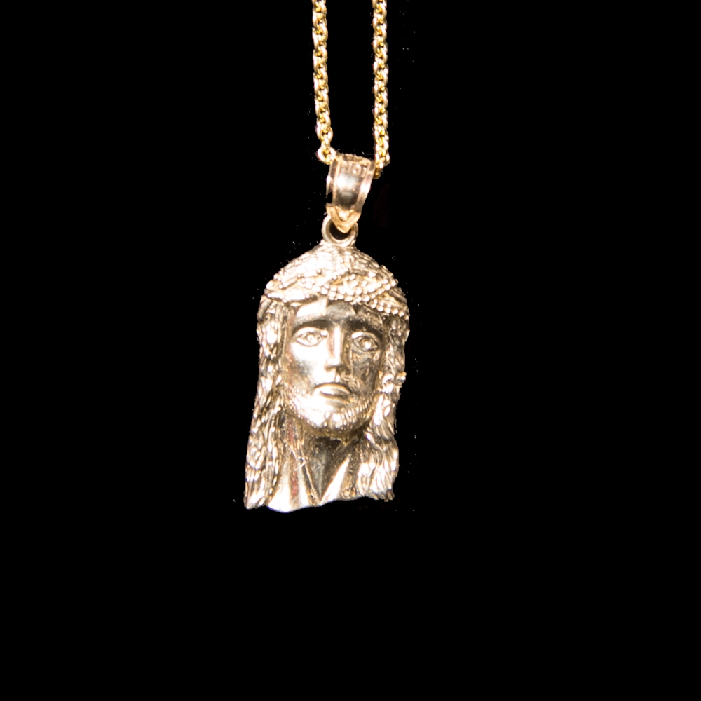 ジーザス 10K イエロー ゴールド ペンダント ヘッド ＆ ネックレス